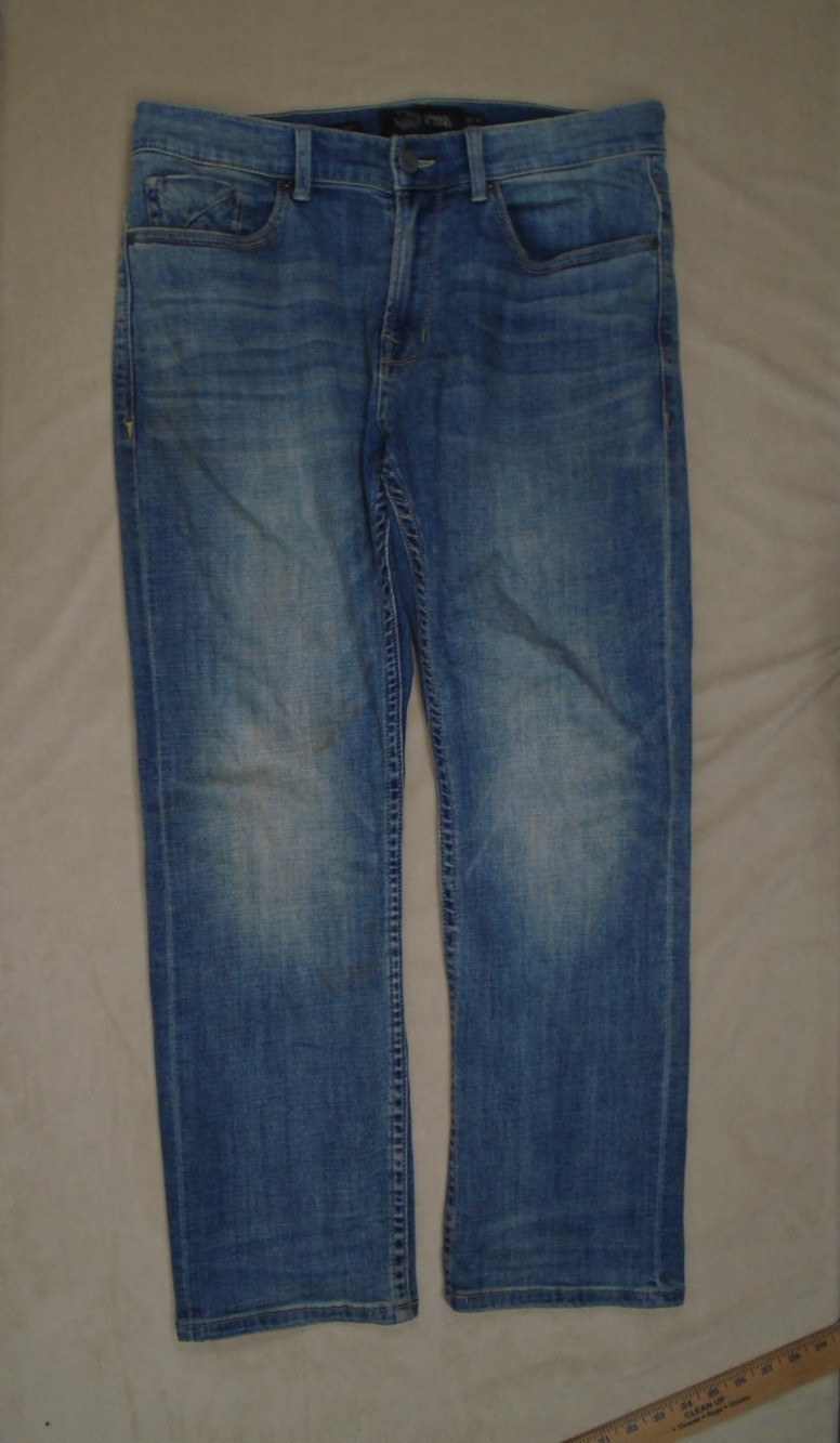 Seeded & Sewn Jordan Jeans Mens 32x30 Blue Denim Straight Leg Distressed